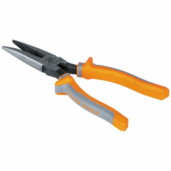 Pliers, Long Nose Side-Cutters, Insulated, 8-Inch