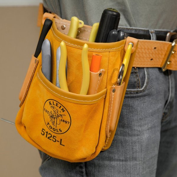 Pocket Tool Pouch with Tape Thong, Leather