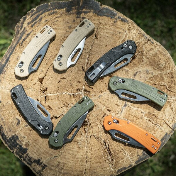 KTO Resurgence Knife, Clip Point Blade, Black Handle