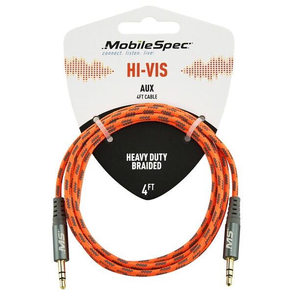 Hi-Vis 4Ft Aux Cable, Orange