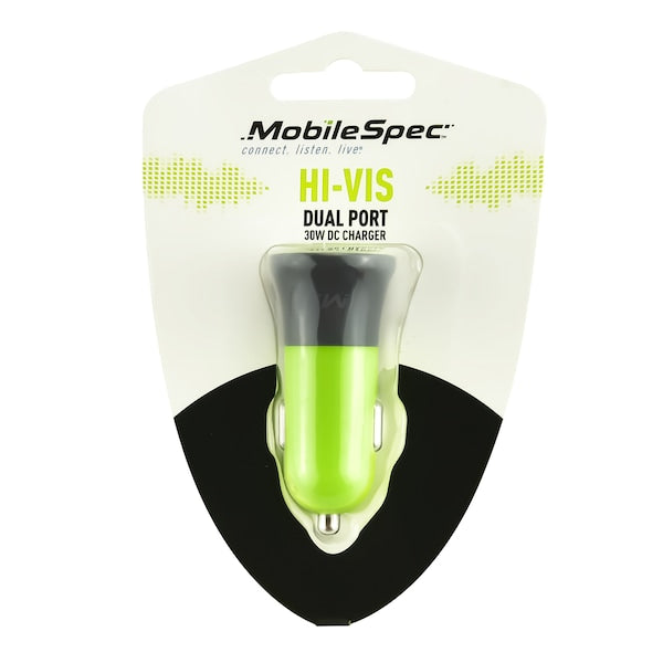 Hi-Vis Dual Port 30W Dc Charger, Yellow