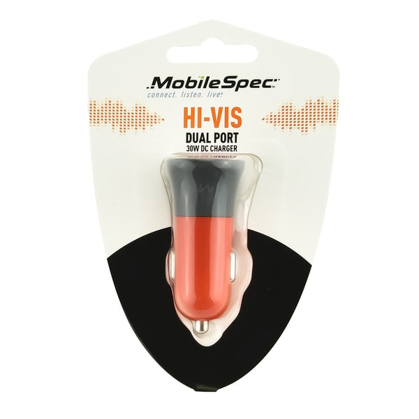 Hi-Vis Dual Port 30W Dc Charger, Orange