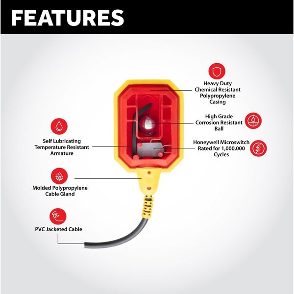 In/Outdoor Pump/High Water Alarm, 120V, 16' Float