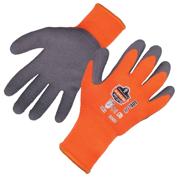 Orange Coated Lightweight Winter Work Gloves, XL, PR