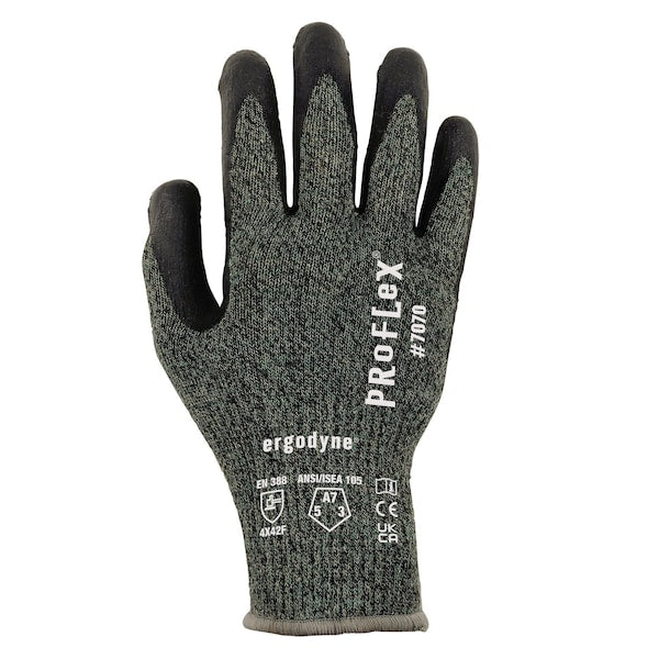 ANSI A7 Nitrile Coated CR Gloves, Green, Size XL