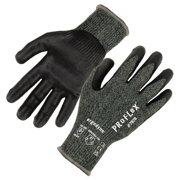 ANSI A7 Nitrile Coated CR Gloves, Green, Size XL