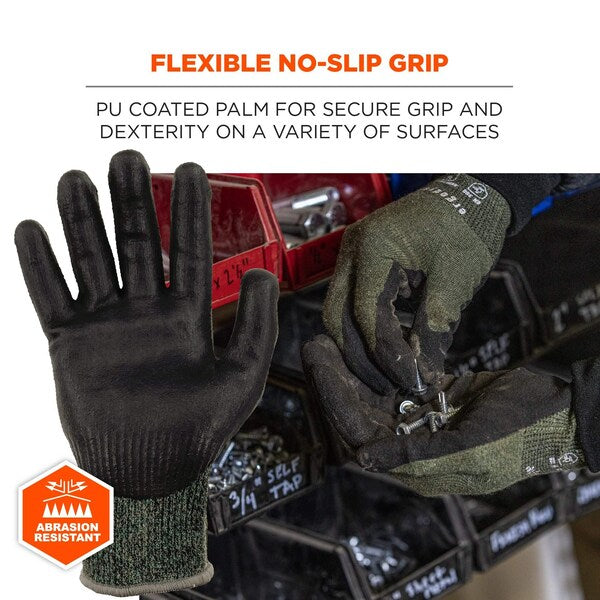 ANSI A7 Nitrile Coated CR Gloves, Green, Size XL