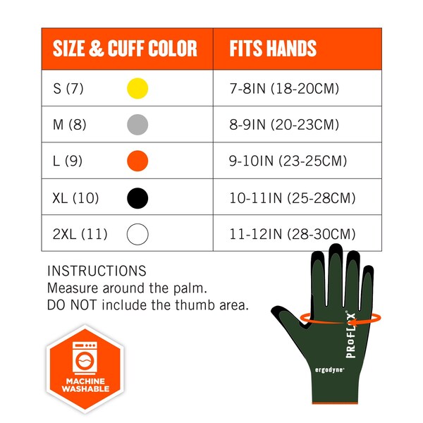 ANSI A7 Nitrile Coated CR Gloves, Green, Size XL