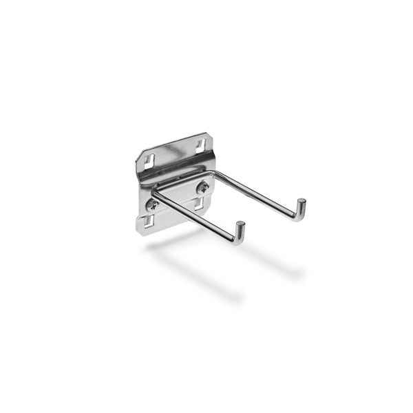 3 In. Double Rod 90 Degree Bend Steel Pegboard Hook for LocBoard 5 Pack