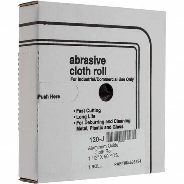 VALUE COLLECTION, Abrasive Roll, 1 Inch Wide, 120 Grit Aluminum Oxide Shop Roll