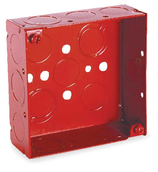 Electrical Box, Square, 21 cu. in., Red