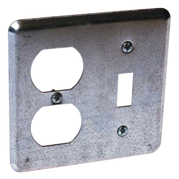 Electrical Box Cover, Square, 4 in., Number of Gangs: 2