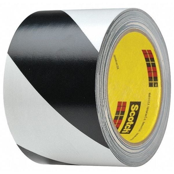 Marking Tape, Roll, 3In W, Black/White, PK12