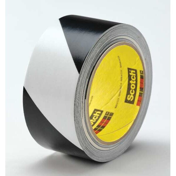 Marking Tape, Roll, 3In W, Black/White, PK12