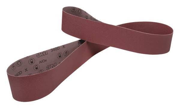 Sanding Belt, Coated, 6 in W, 89 in L, 80 Grit, Medium, Aluminum Oxide, 340D, Brown