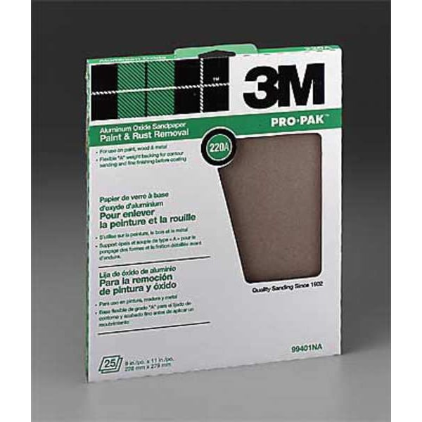 Sanding Sheet, 11x9 In, 220 G, AlO, PK250