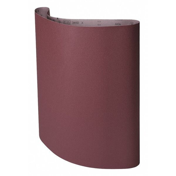 Sanding Belt, Coated, 37 in W, 75 in L, 220 Grit, Very Fine, Aluminum Oxide, 340D, Brown