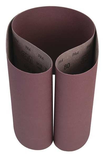 Sanding Belt, Coated, 10 in W, 70 1/2 in L, 80 Grit, Medium, Aluminum Oxide, 341D, Brown