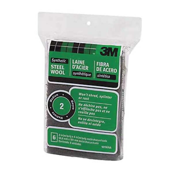 Sanding Wool Pad, Medium, Black, PK18