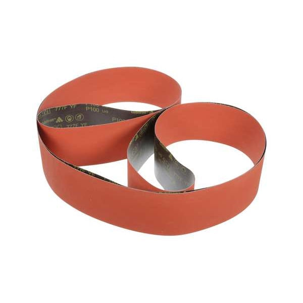 Sanding Belt, Coated, 6 in W, 60 in L, 60 Grit, Medium, Ceramic, 777F, Orange