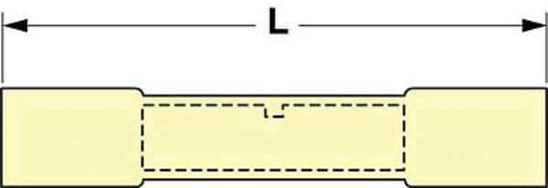 Butt Splice Connector, 12-10AWG, Yel, PK250