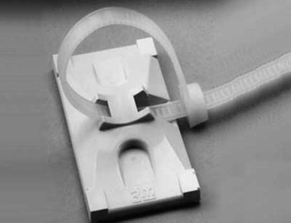 Cable Tie Base, 2-Way, Ivory, PK500