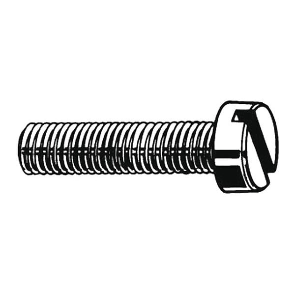 #10-24 x 1-1/4 in Slotted Pan Machine Screw, Zinc Plated Steel, 100 PK