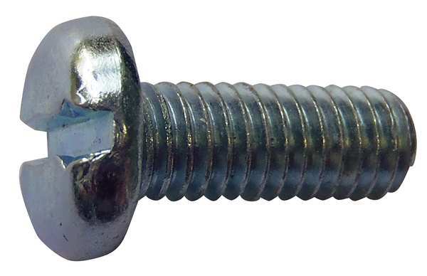 #10-32 x 3/8 in Slotted Pan Machine Screw, Zinc Plated Steel, 100 PK
