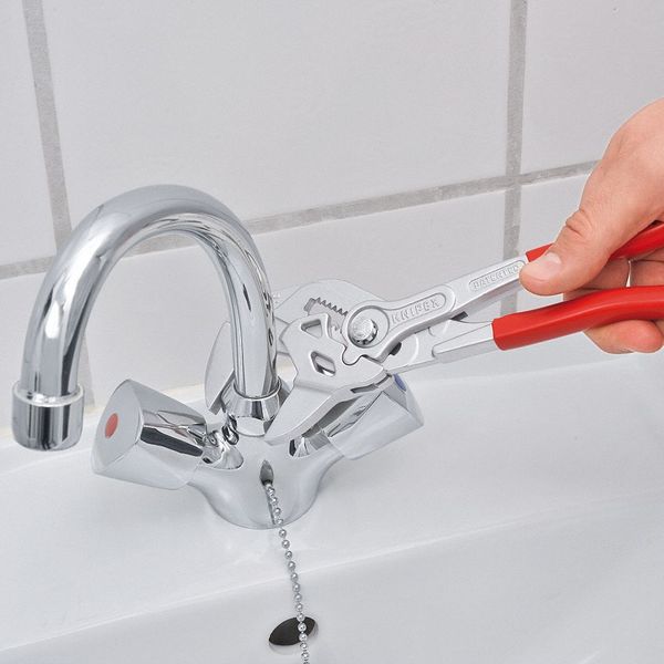 10 in Knipex Cobra Straight Jaw Plier Wrench Smooth, Plastic Grip