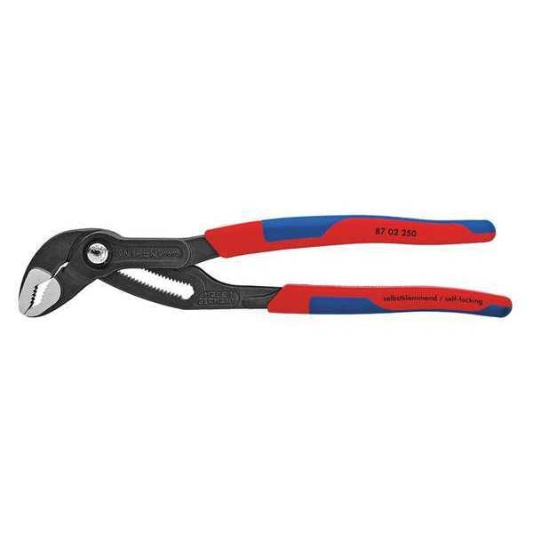 10 in Knipex Cobra V-Jaw Water Pump Plier Serrated, Bi-Material Grip