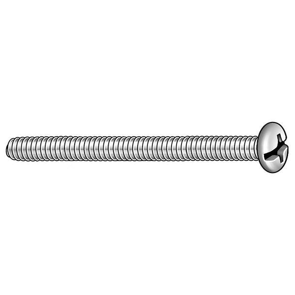 #10-32 x 1 in Combination Phillips/Slotted Round Machine Screw, Zinc Plated Steel, 100 PK