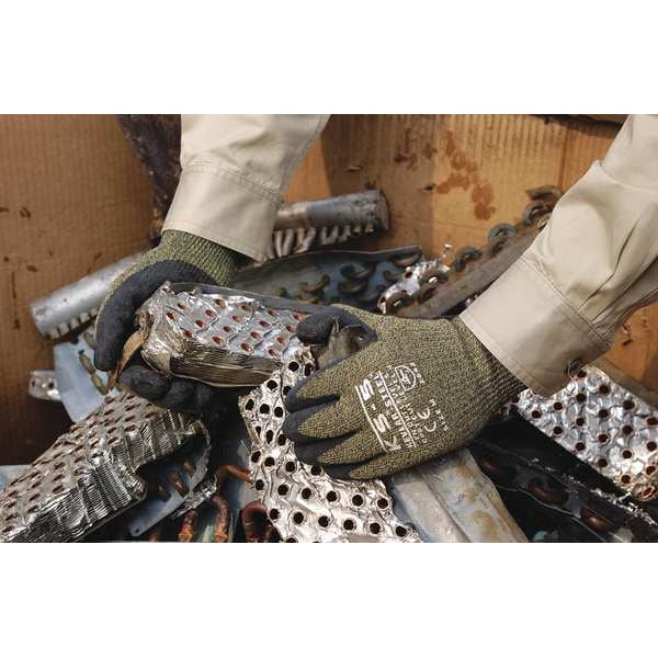 Cut Resistant Coated Gloves, A4 Cut Level, Latex, S, 1 PR