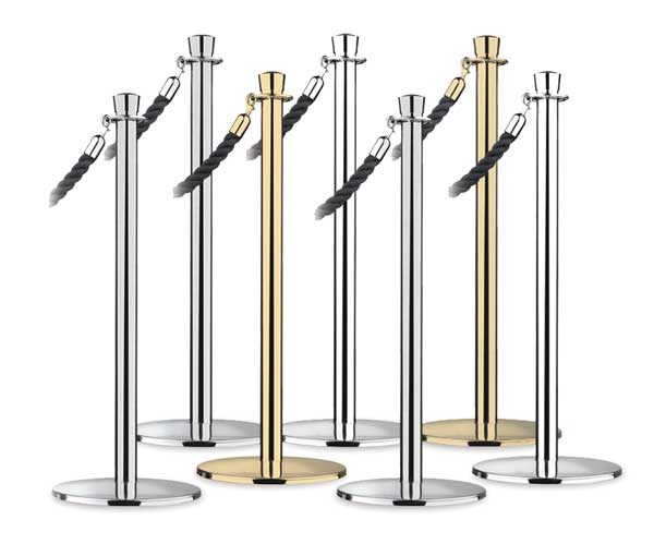 Urn Top Rope Post, Polished Brass