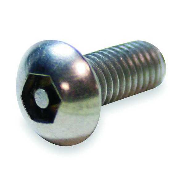 #10-32 x 1/2 in Hex Button Tamper Resistant Screw, Stainless Steel, Plain Finish, 10 PK