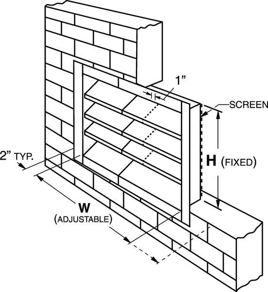 Louver, Adj w/ 40 to 52 In, Galv Steel
