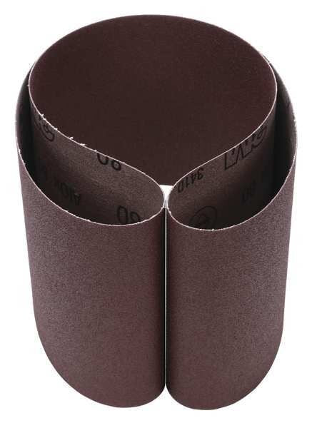 Sanding Belt, Coated, 6 in W, 60 in L, 80 Grit, Medium, Aluminum Oxide, 341D, Brown