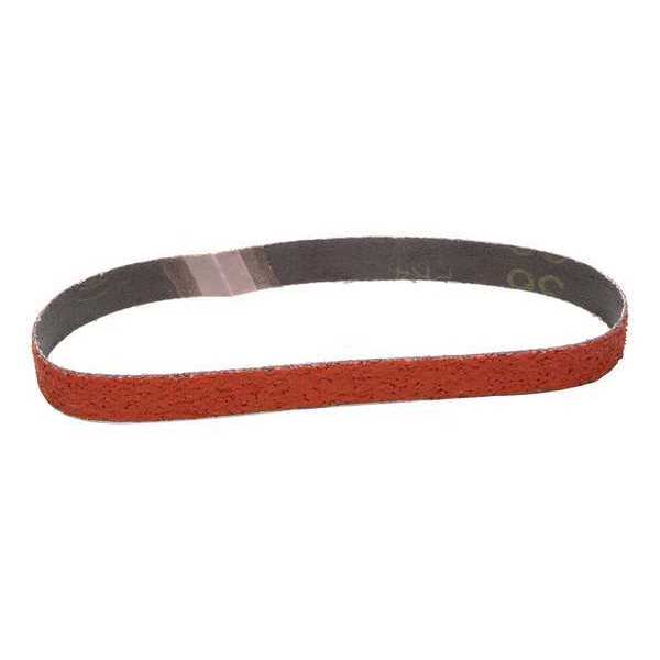 Sanding Belt, Coated, 3/4 in W, 18 in L, 36 Grit, Extra Coarse, Ceramic, 777F, Orange