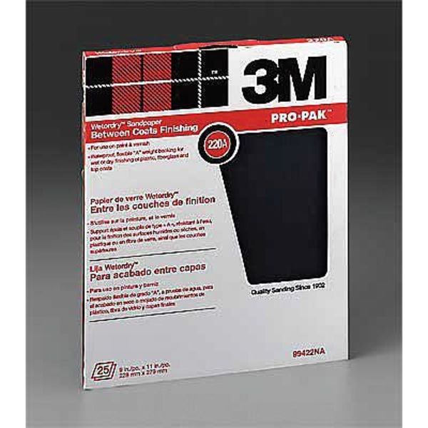 Sanding Sheet, 11x9 In, 220 G, SC, PK250