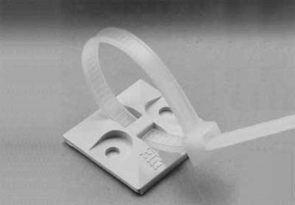 Cable Tie Base, 2-Way, Ivory, PK500