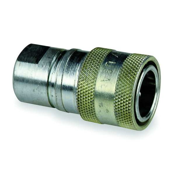 Hydraulic Quick Connect Hose Coupling, Steel Body, Push-to-Connect Lock, 1/2