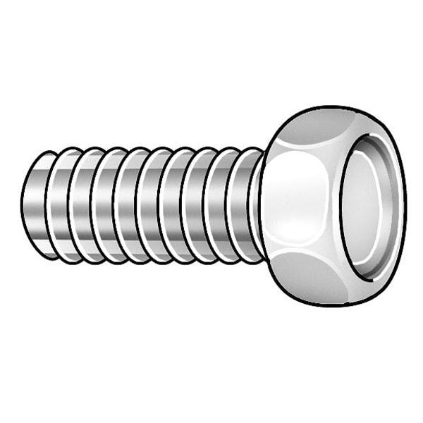 #10-32 x 1 in Hex Hex Machine Screw, Zinc Plated Steel, 100 PK
