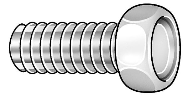 #10-32 x 3/8 in Hex Hex Machine Screw, Zinc Plated Steel, 100 PK