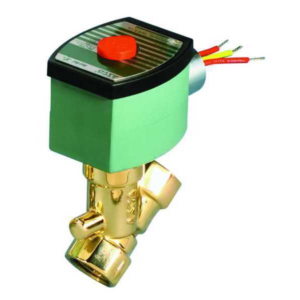 120V AC Brass Fuel Gas Solenoid Valve, Normally Closed, 1/2 in Pipe Size