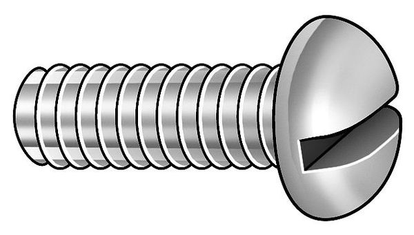 #10-32 x 1/4 in Slotted Round Machine Screw, Plain Brass, 100 PK