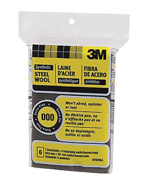 Sanding Wool Pad, Extra Fine, Gray, PK18
