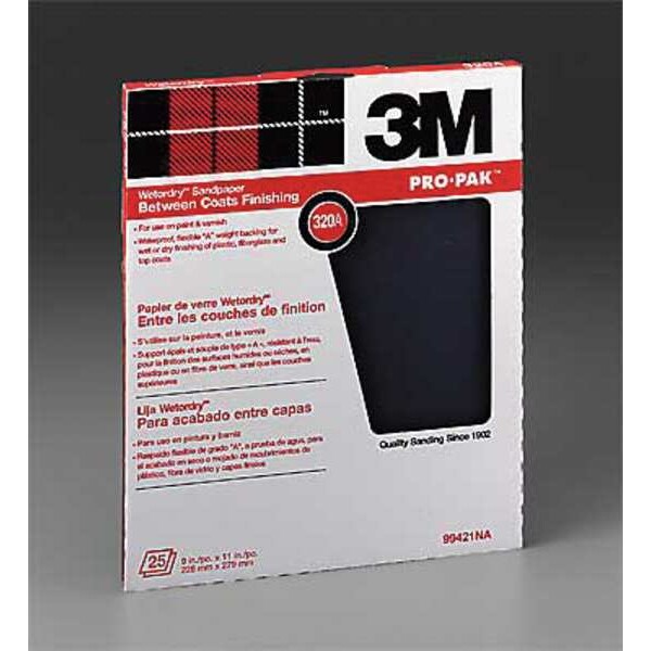 Sanding Sheet, 11x9 In, 320 G, SC, PK250