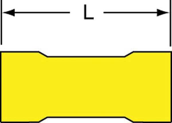 Butt Splice Connector, 12-10AWG, Yel, PK500