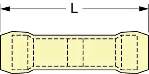 Butt Splice Connector, 12-10AWG, Yel, PK500