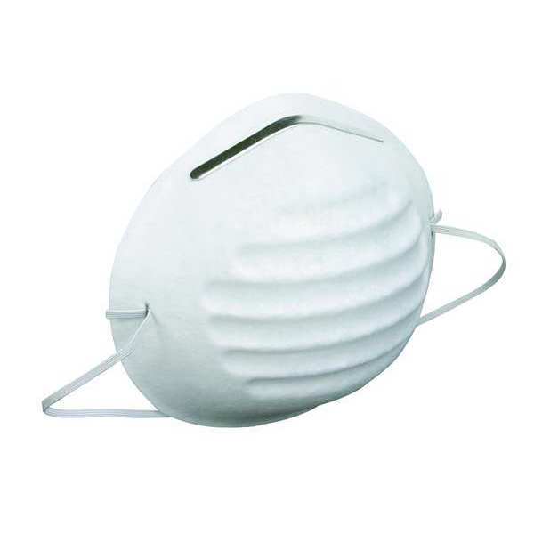 Disposable Nuisance Dust Mask, Molded, Metal Nose-Clip, White, 50 Pack