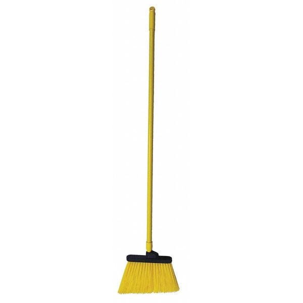 12 in Sweep Face Broom, Medium, Synthetic, Yellow, 48